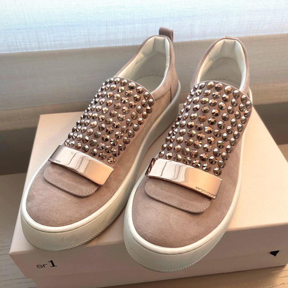 Sergio Rossi Mixed Media Sneaker - Picture 1 of 4